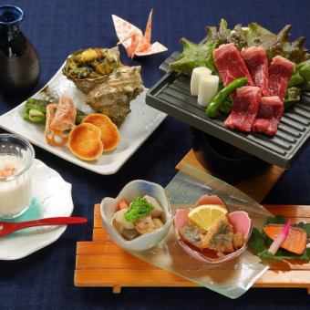 [2 hours all-you-can-drink included] Seafood grilled with herb butter/Echigo pork roast/6 dishes total 6,000 yen (tax included) *All-you-can-drink bottled beer