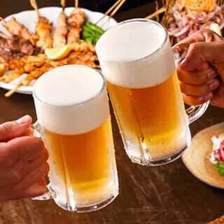【生ビール付き2H飲み放題プラン】期間限定◆当日利用OK◎