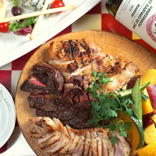 [Italian x meat] All 6 dishes including "3 kinds of meat plate" 2h all-you-can-drink "luxury !! meat course" ⇒ 4700 yen
