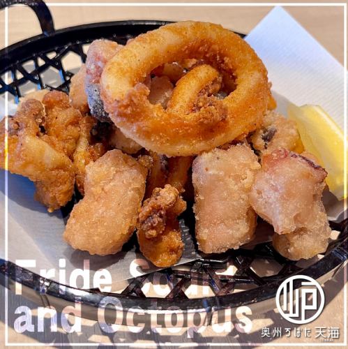 Deep fried squid and octopus