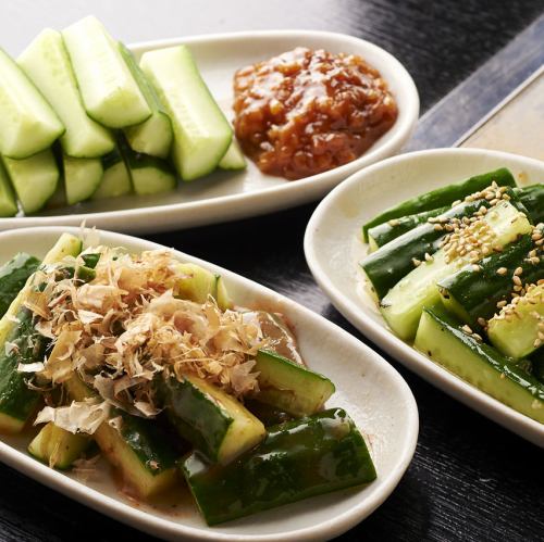 もろきゅう/うめきゅう/塩だれきゅうり/塩だれきゃべつ