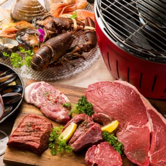 [Limited to certain days] "BBQ Luxury Plan" on the terrace: 10 dishes for 9,000 yen (10,180 yen with 3 hours of all-you-can-drink)