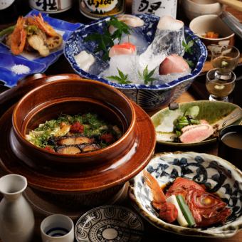《全8品》創作和食や季節の野菜、刺身や煮付けなどを堪能する「江戸菊コース」