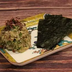 蒸牡蠣のなめろう 海苔添え