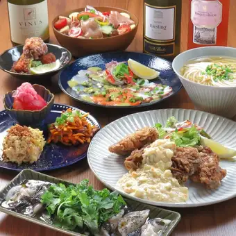 【飲み放題2時間コース】麻辣黒酢水餃子やチキン南蛮など全7★5000円(税込)♪