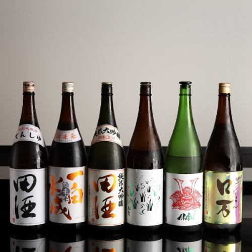 A wide selection of whiskey and sake