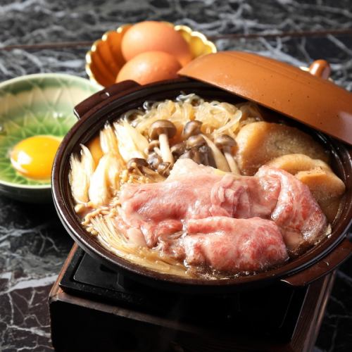 Enjoy A5 Wagyu beef sukiyaki for dinner!