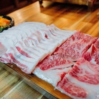 [The legendary Agu pork shabu-shabu course] 4,950 yen per person (tax included)