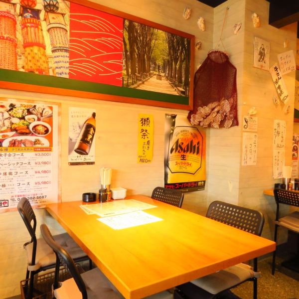 Table seats can be used by one person for friends, family, dates, etc. Various scenes! It's easy to return in front of Chiba station ♪