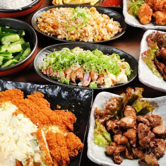 For parties [Jidoritei Course] 2 hours all-you-can-drink with coupon <9 dishes total> 3630 yen Enjoy fried chicken nanban and lean meat