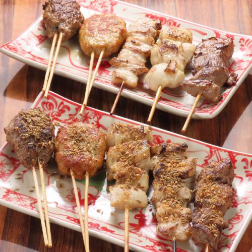 Charcoal grilled lamb skewers