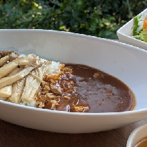Hayashi rice with plenty of mushrooms