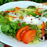 Warm ball Caesar salad