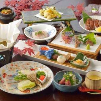 11月【限餐食】時令套餐10道菜品8,800日圓→6,600日圓（含稅）