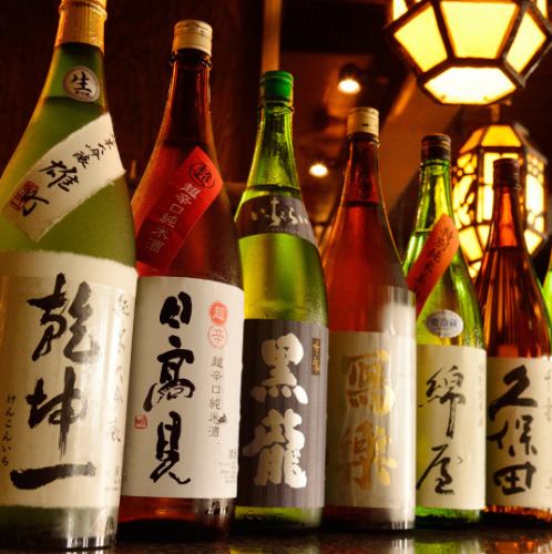 An overwhelming selection of local sake and authentic shochu from Miyagi and Tohoku