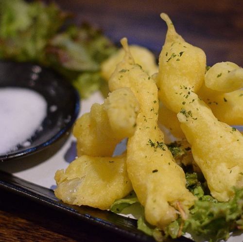 島らっきょうの天ぷら