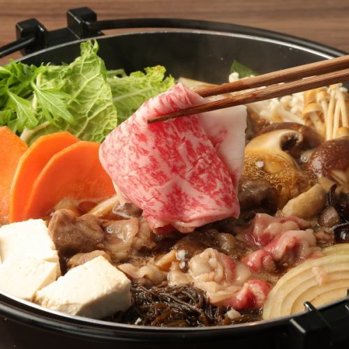 【肉にこだわりぬいた絶品の味】あぐー豚・黒毛和牛すきやきもご用意（要ご予約）