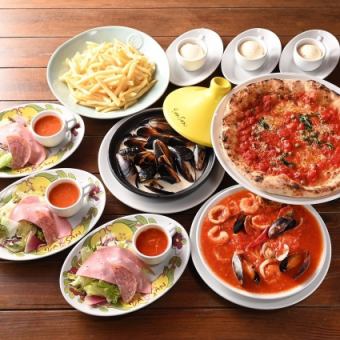 【Mareマーレ】暗殺者のパスタなど全7品＋2時間飲み放題♪ 3900円(税込)