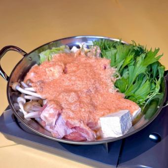 【豪華コース】2時間飲み放題付き!明太とろろ鍋と水炊きが選べる鍋の全5品◆豪華5,000円コース