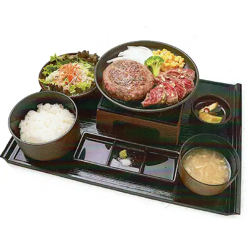 小份量(漢堡肉100克,牛排80克)