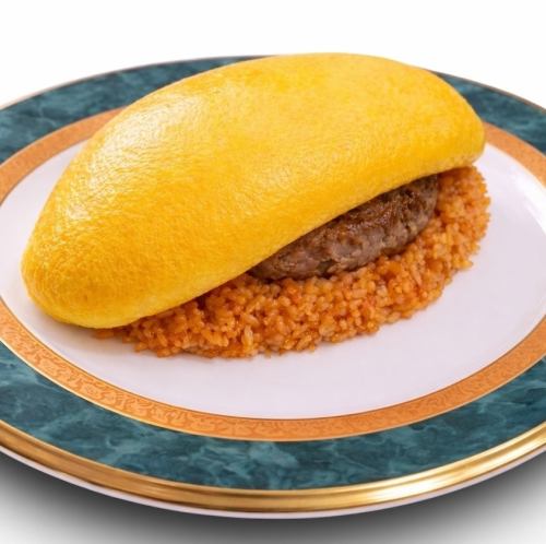 飛騨牛入りハンバーグぱっかーんオムライス