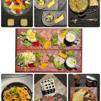 【料理のみ】ピザ、パスタ、ステーキのコース 全10品 お一人様5000円