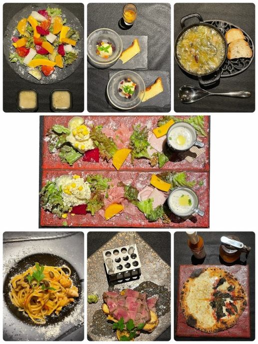 90分飲み放題】ピザ、パスタ、ステーキのコース 全10品 お一人様8500円