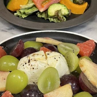 Seasonal fruit and mozzarella salad