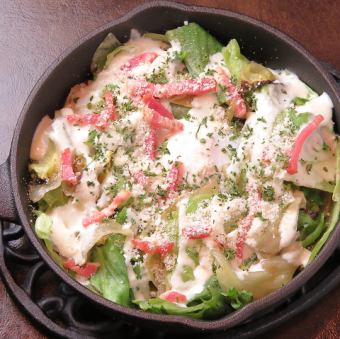 Stone-baked Caesar salad