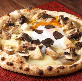 Creamy Black Truffle and Mushroom Pizza