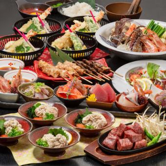【当店おすすめ】蟹や海老など海鮮ちゃんこや国産牛ステーキなど＜120分飲み放題＞7000円コース