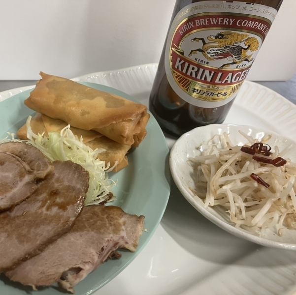 【昼飲み歓迎！】コスパ抜群◎おつまみ3種×瓶ビールで1,100円！
