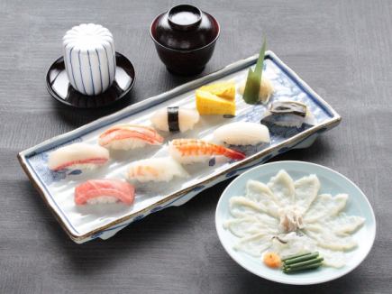 とらふぐ刺身とにぎり寿司~冬の味覚を満喫~【2025年11月10日~2026円2月末まで】5500円(税込)