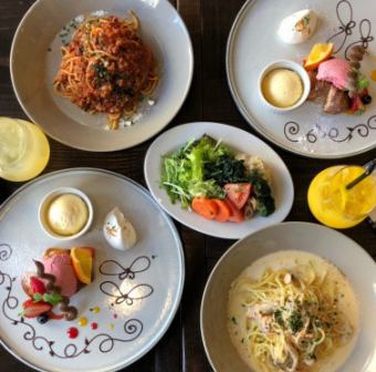 [Very popular lunch] Lunch with cute dessert plate! 1500 yen (tax included)