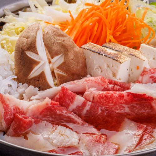 【逸品コース】仙台和牛すき焼き鍋!!3時間飲み放題付き 10品 8000円 生ビール・日本酒付