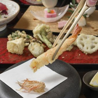 【ディナー】《夕凪コース》季節の食材で織りなす天ぷらを味わう7000円(税込)