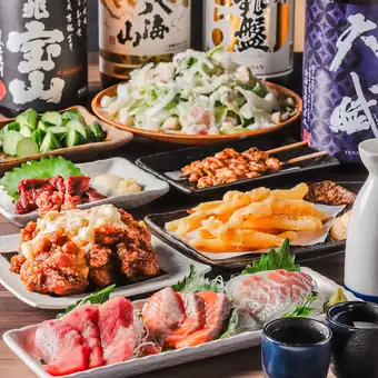 【3時間飲み放題】自慢の串盛りや鉄板ホルモン焼きを堪能!全8品◆4000円(税込)