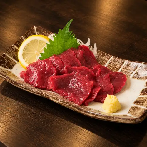 Carefully selected horse sashimi