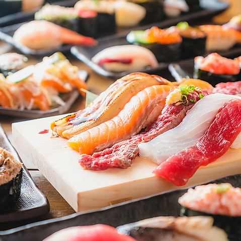 話題の”寿司食べ放題”が楽しめる！海の恵みを贅沢に。産地直送の新鮮鮮魚をどうぞ！