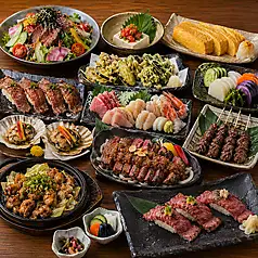 【プレミアムコース】厳選牛,朝〆鮮魚を堪能！!3H飲み放題付6000円⇒5000円