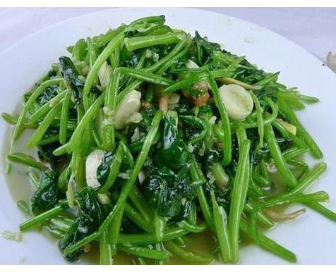 Stir-fried spinach with garlic flavor