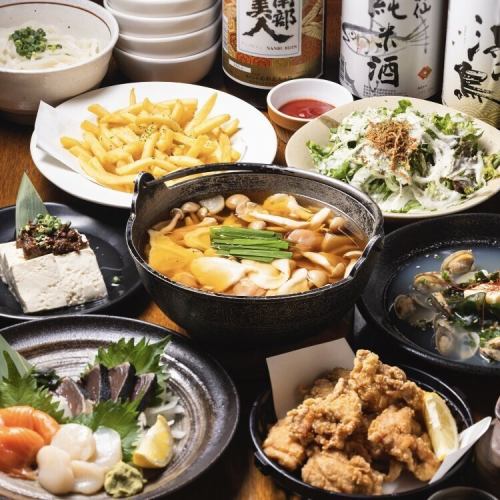 【提供包廂◎當地美食】包含10道菜（含Hittsumi湯及Jaja味噌涼豆腐）及65道菜（含額外菜色），暢飲