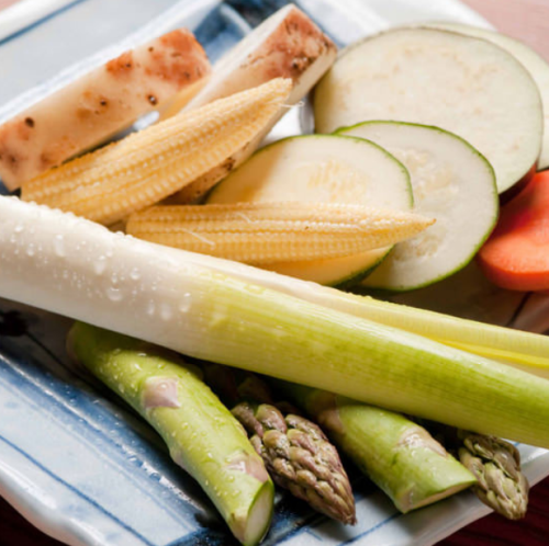 Assortment of 5 kinds of seasonal grilled vegetables