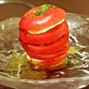Whole tomato caprese