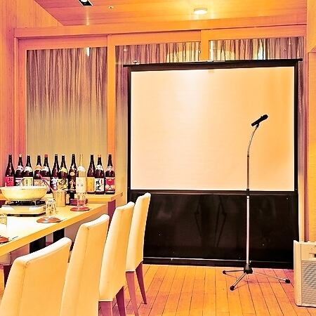 Private room with microphone, DVD and large TV