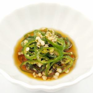 Green chili peppers pickled in sweet soy sauce