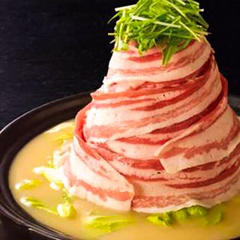 【日～木曜日限定コース】2時間飲放題付 7品 濃厚！豚バラ鍋コース《３８５０円》全席個室◎