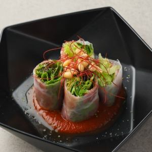 生ハムの生春巻き