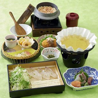 [Spring special meal] Small pot of seasonal fish shabu-shabu, Nabana, 4,500 yen (tax included)