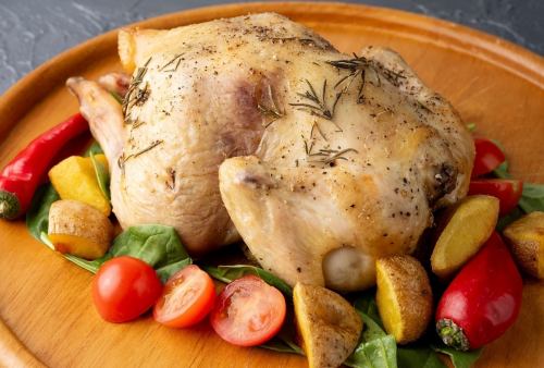 Whole roasted chicken
